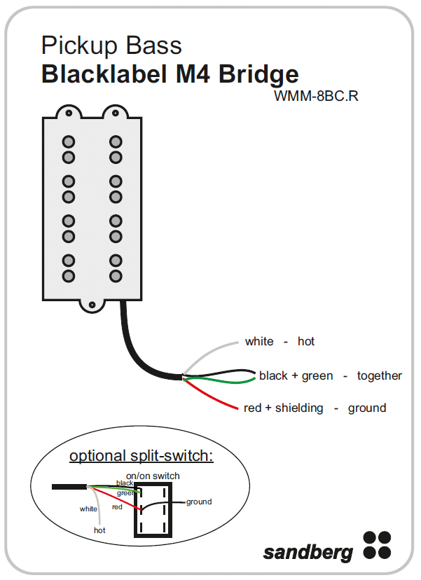 Sandberg PU00096 M4 Black Label Bridge Pickup