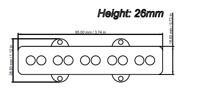 Sandberg PU00105 Pickup Bass - Blacklabel T5 Bridge