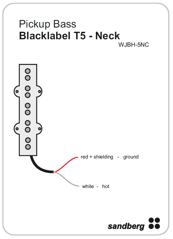 Sandberg PU00104 Pickup Bass - Blacklabel T5 Neck