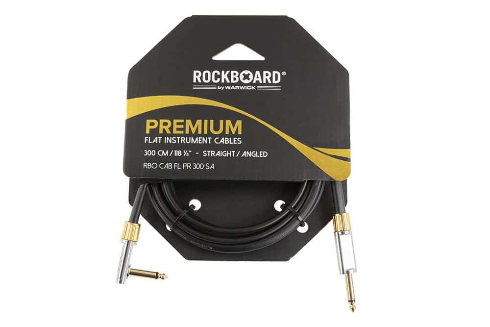 RockBoard Premium Series Flat Instrument Cable, Straight / Angled - 300 cm / 118 7/64"