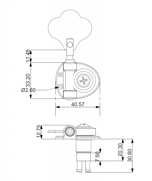 Sandberg Machine Head / California / Right / Pearl Black | incl, Screw - MH-CAL-PBH-R