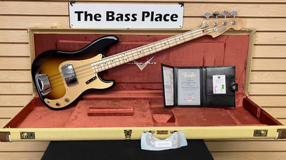 Fender Custom Shop Vintage Custom '57 P Bass® Time Capsule Package, Maple Neck, Wide-Fade 2-Color Sunburst - 8.5 Pounds - Serial R150320