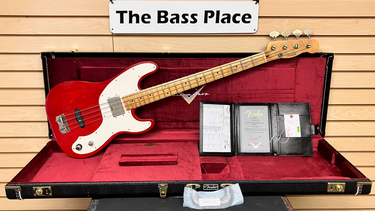 Fender Custom Shop LIMITED EDITION - 75TH ANNIVERSARY TELECASTER® BASS - NOS - Aged Crimson Red Transparent -  9.4 pounds - R150250