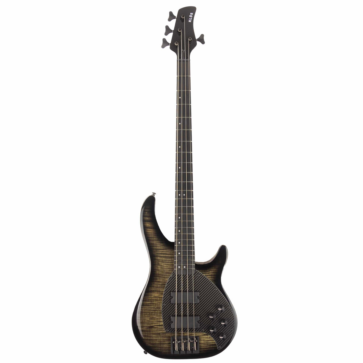 KLOS Apollo IV Custom Bass - Mahogany body / Figured Maple top - Black Transparent Finish - Carbon Fiber neck - 9.0 pounds