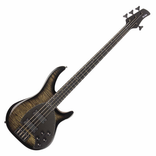 KLOS Apollo IV Custom Bass - Mahogany body / Figured Maple top - Black Transparent Finish - Carbon Fiber neck - 9.0 pounds