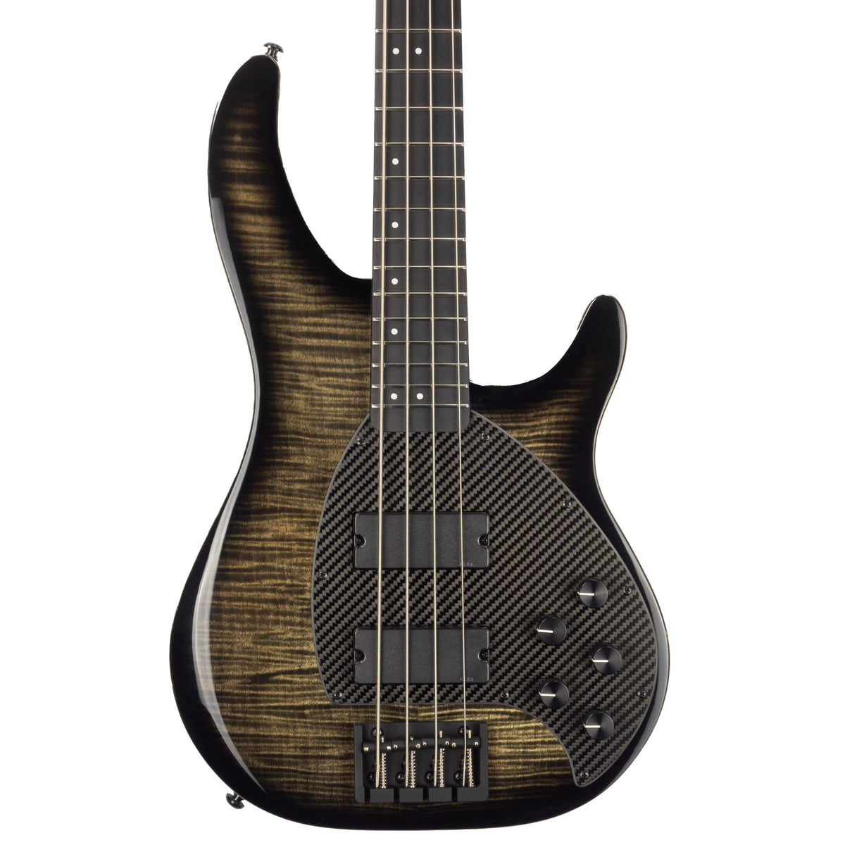 KLOS Apollo IV Custom Bass - Mahogany body / Figured Maple top - Black Transparent Finish - Carbon Fiber neck - 9.0 pounds