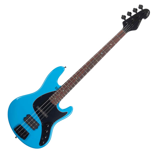 Sandberg California II / TM / Blacklabel PUs / 4-String 34" / Highgloss Marley Blue / Alder Body / Pau Ferro FB / Varied Dot Inlays / Black Head Stock / Black Hardware / Active 2-EQ / Split Switch / Black Pickguard - 8.4 pounds SN 50009