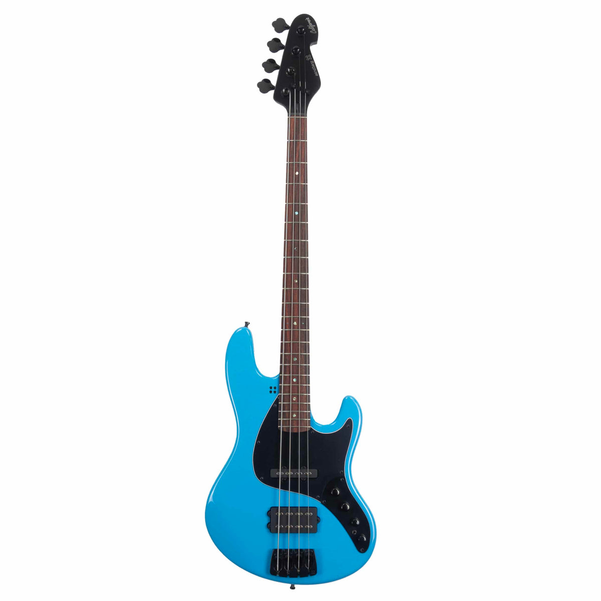 Sandberg California II / TM / Blacklabel PUs / 4-String 34" / Highgloss Marley Blue / Alder Body / Pau Ferro FB / Varied Dot Inlays / Black Head Stock / Black Hardware / Active 2-EQ / Split Switch / Black Pickguard - 8.4 pounds SN 50009