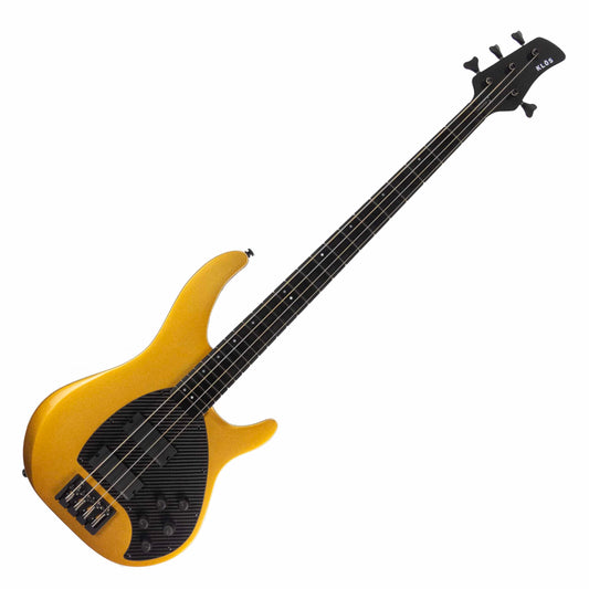 KLOS Apollo IV Custom Bass - Mahogany body / Gold Finish - Carbon Fiber neck -  NEW! 3 band EMG EQ & Pick up system - 8.1 pounds