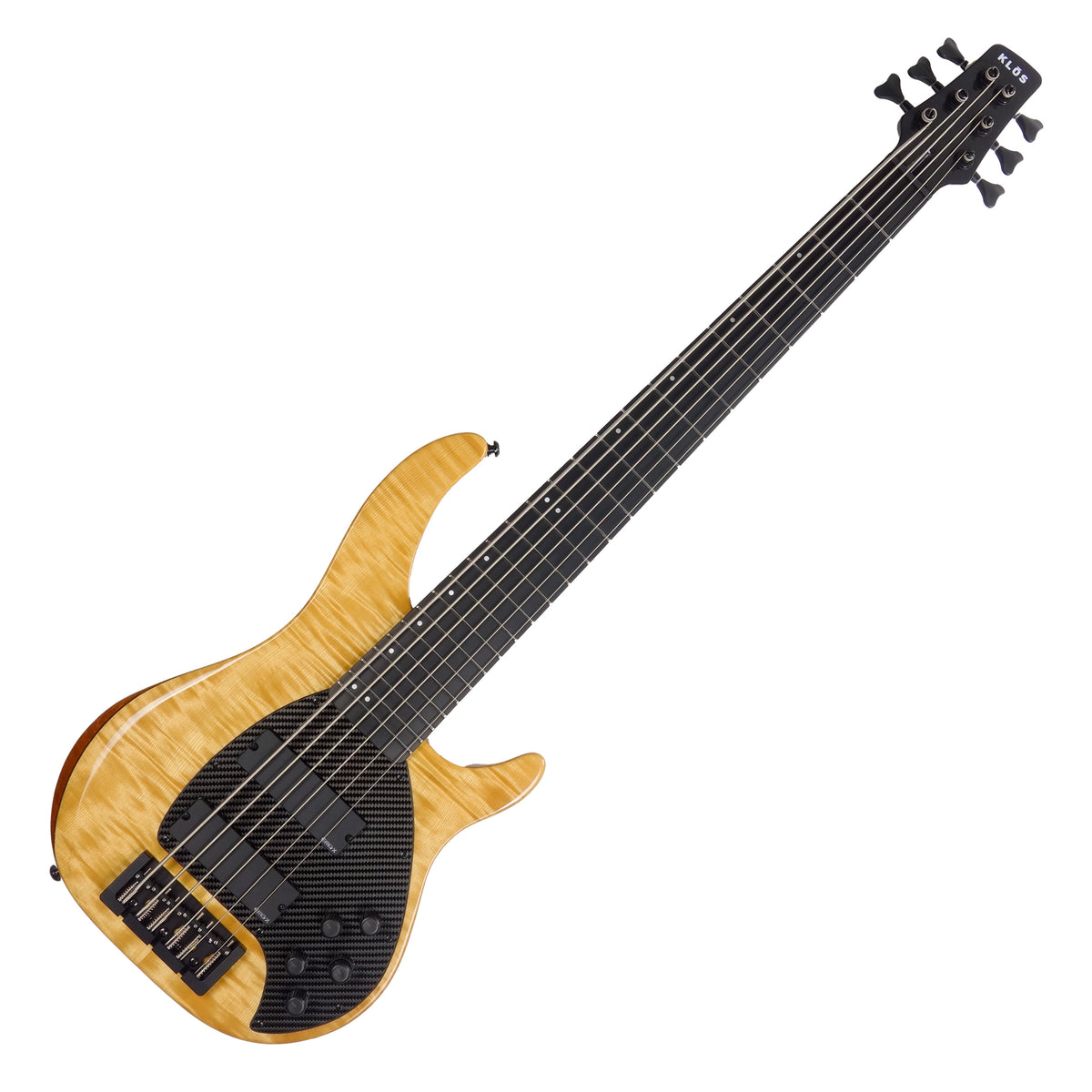 Klos Apollo Custom VI 6-string bass- flamed maple top - Sandstorm finish - EMG system option - 7.8 pounds