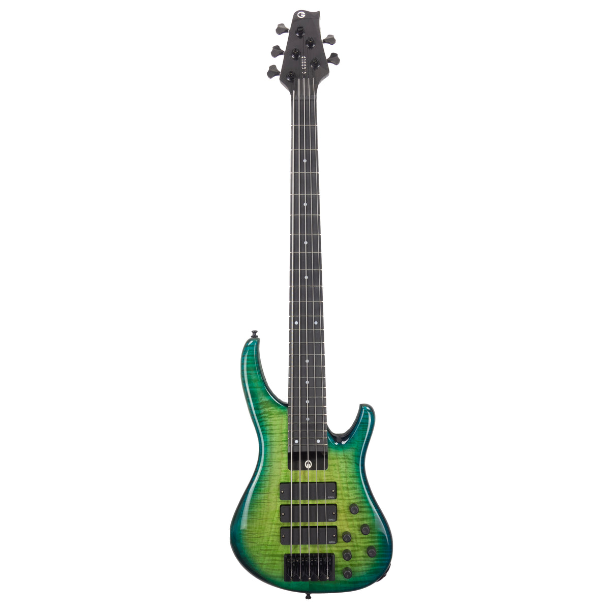 G.Gould E3 Studio 5 string bass - Premium Figured Maple top - Gorgeous Blue-Green burst finish - Graphite Composite Neck - New 3 pick-up w/ emg mixer - 9.35 pounds - #1548