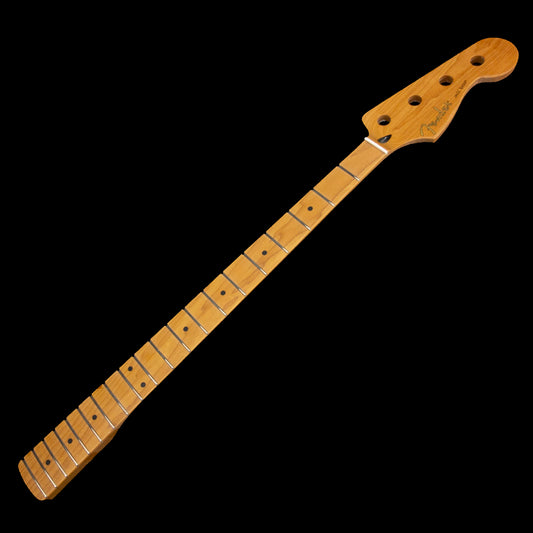 Fender Satin Roasted Maple Jazz Bass® Neck, 20 Jumbo Frets, 12", Maple, Flat Oval Shape