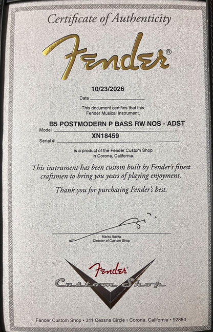 Fender Custom Shop B5 Postmodern P Bass RW NOS - 10 lbs -ADST