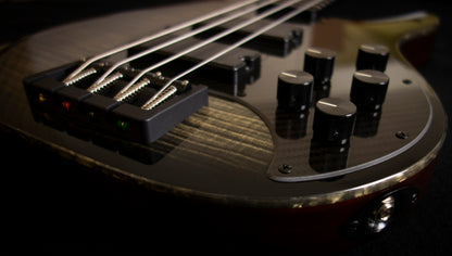 KLOS Apollo IV Custom Bass - Mahogany body / Figured Maple top - Black Transparent Finish - Carbon Fiber neck - 9.0 pounds