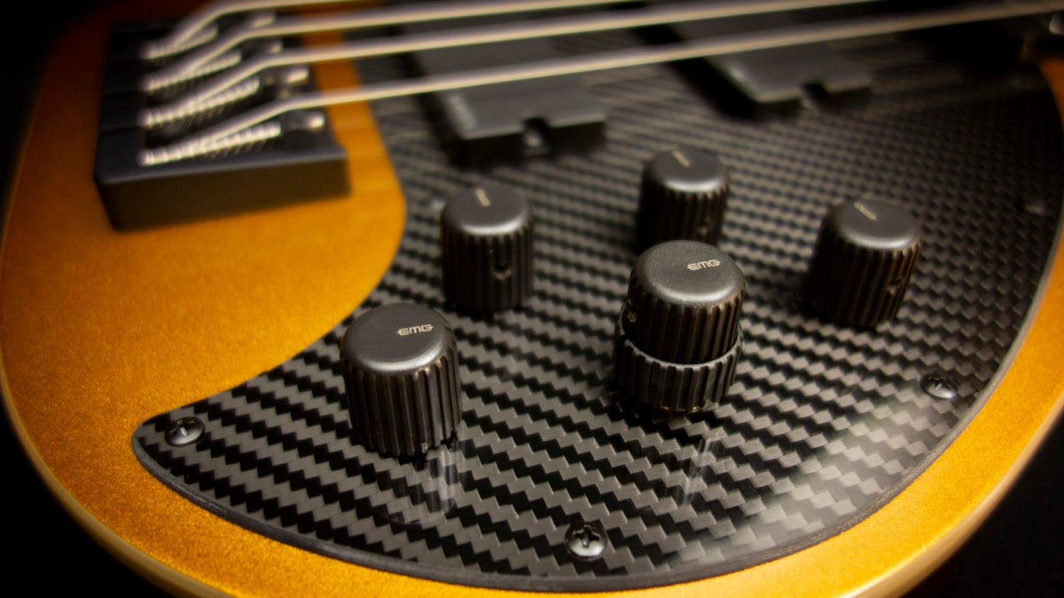 KLOS Apollo IV Custom Bass - Mahogany body / Gold Finish - Carbon Fiber neck -  NEW! 3 band EMG EQ & Pick up system - 8.1 pounds