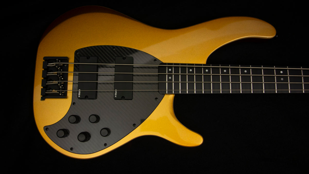 KLOS Apollo IV Custom Bass - Mahogany body / Gold Finish - Carbon Fiber neck -  NEW! 3 band EMG EQ & Pick up system - 8.1 pounds