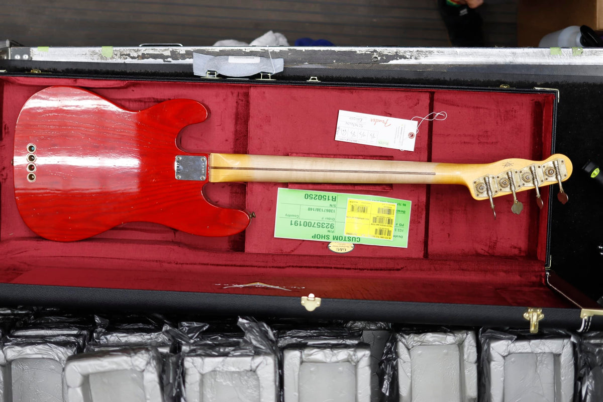 Fender Custom Shop LIMITED EDITION - 75TH ANNIVERSARY TELECASTER® BASS - NOS - Aged Crimson Red Transparent -  9.4 pounds - R150250