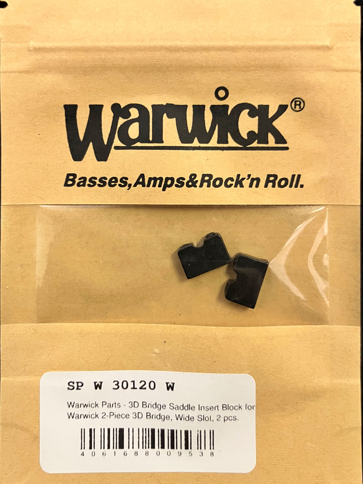 Warwick Parts - 3D Bridge Saddle Insert Block for Warwick 2-Piece 3D Bridge, Wide Slot, 2 pcs