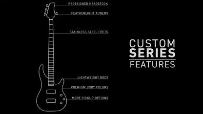 KLOS Apollo IV Custom Bass - Mahogany body / Figured Maple top - Black Transparent Finish - Carbon Fiber neck - 9.0 pounds